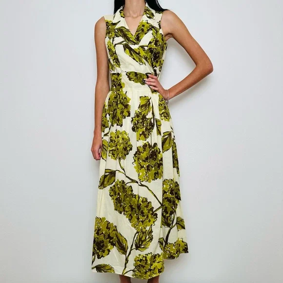 Jones Wear Floral Printed Midi Dress Fit and Flare Wrap Pleated - Picture 2 of 13